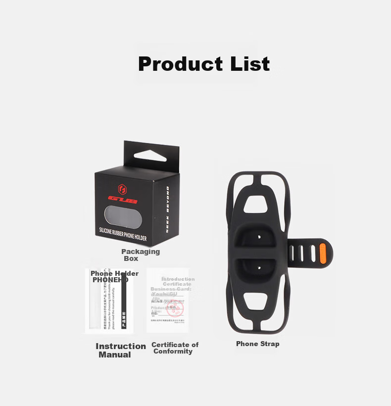 GUB Bicycle Riding Silicone Phone Mount, Road Bike Mountain Bike Electric Bike Stable Anti-Shock Anti-Drop Strap Bracket 11