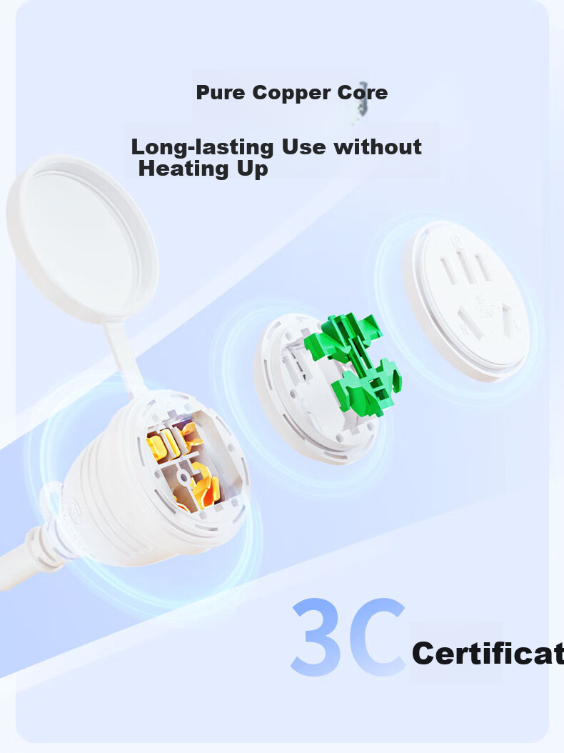 Kyfen 16A High-Current Socket Extension Cord, for Air Conditioners And Water Heaters, 1.5 Square Mm Wire Diameter, 2 Meters, Australian Standard 4