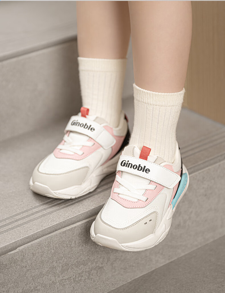 Ginoble Toddler Shoes, 18 Months to 5 Years Old, Spring 2025, Retro Children's Shoes for Boys And Girls, Spring And Autumn Style GW1698, Bright White/pink 18
