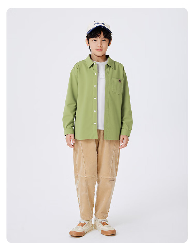 BALABALA Children's Long-Sleeve Shirt, Parent-Child Outfit, Autumn 2025, All-Cotton Brushed Fabric, Loose-Fitting, Skin-Friendly, 208325102202 21
