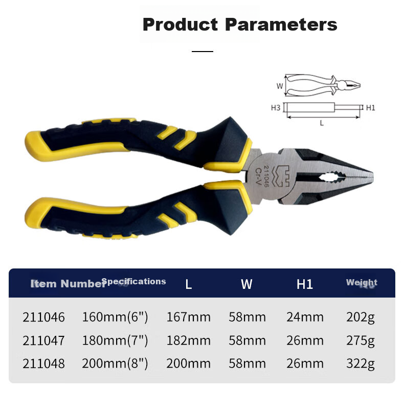 Great Wall Diagonal Pliers Professional Grade Cr-V European Style 160mm 6 Inch Wire Cutting Pliers 213046C 9
