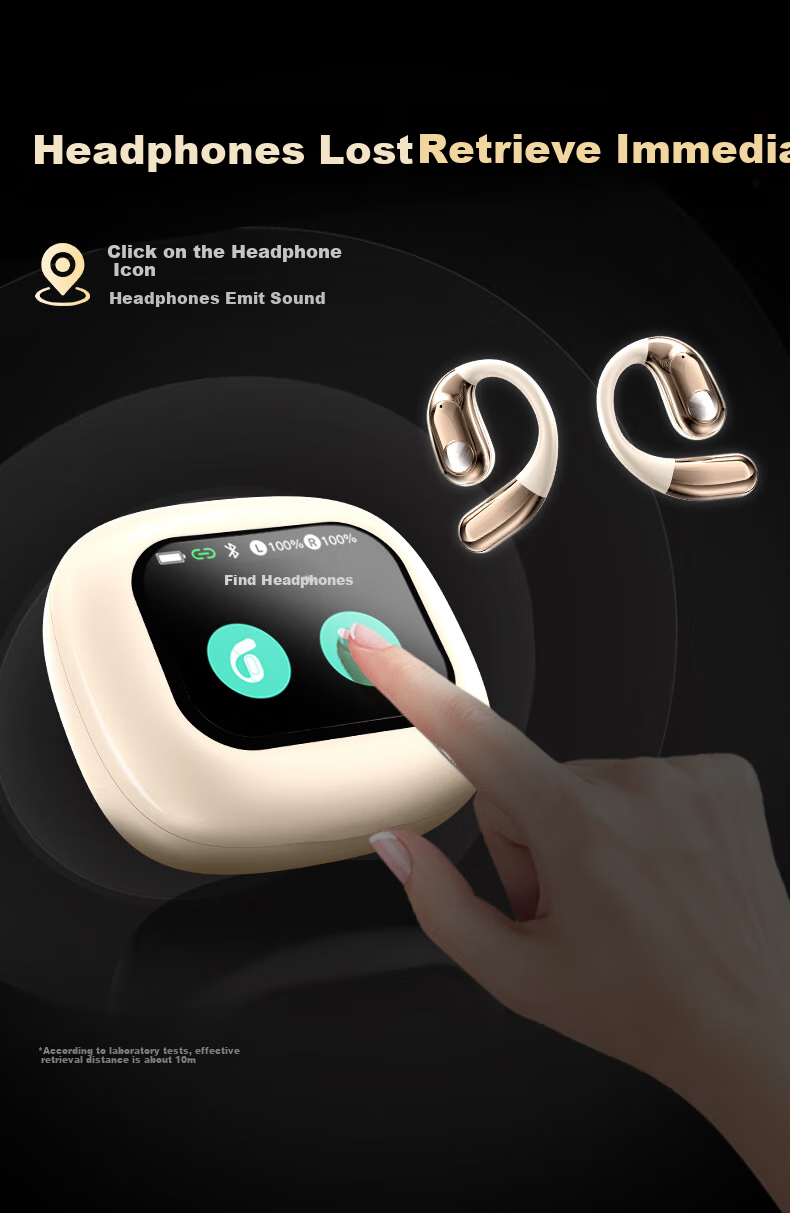 D.ROB D.ROBAI Conference Headphones, Bone Conduction Concept, Over-Ear Wireless Bluetooth Earphones, Noise Reduction, Real-Time Recording, Simultaneous Interpretation, Compatible with Huawei, Apple, Huawei Xiaomi K69, Beige Color 11