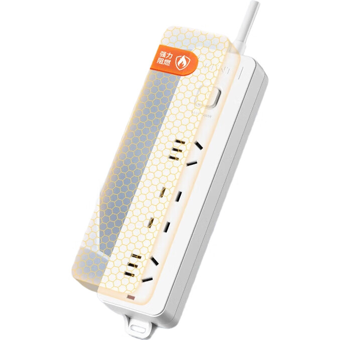 CHNT Master Control Socket/power Strip/outlet Strip/power Board/extension Cord Socket, 3-Outlet Combination Socket with Master Control, 1 Meter