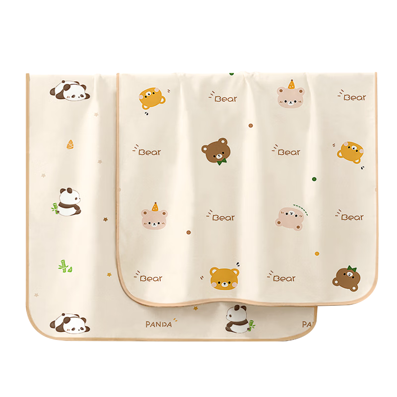 Tongkui Baby Waterproof Washable Breathable Antibacterial Large Urine Pad for Children 70x100cm 2pcs Panda Elephant Design