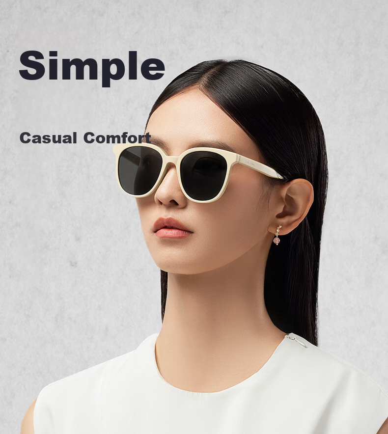 Mujiushi [Celebrity Style] Trendy Large Square Sunglasses, Face-Slimming, UV Protection, SK722 Obsidian Black 4