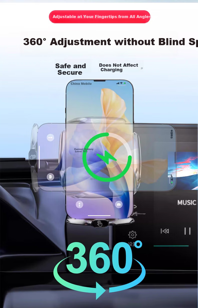 Zhicheng Car Phone Holder for Mercedes-Benz E-Class, Automatic Sensor Wireless Charger, Center Console Screen Navigation Mount 6