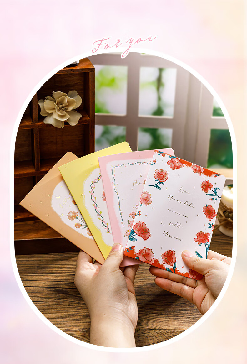 Tianse Floral 3D Greeting Card Premium Teacher Valentine's Day Birthday Postcard Writing Card New Year Gift Souvenir TS-6143 Rose 3