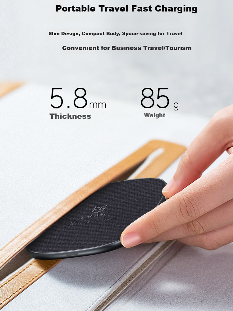 ESCASE Wireless Phone Charger, Desktop Charging Pad Base, 10W Compatible with Apple IPhone 16/15/14/13 Pro Max/Earphones, Huawei Xiaomi WBF13 Khaki Color 14