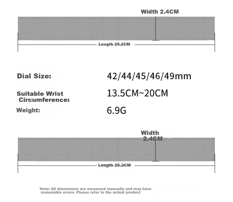 Watchbond Nylon Loop Bracelet for Apple Watch Series 12, Compatible with IWatch S11/S10/S9/8/7/6/SE3, Women's Woven Smart Sports Strap 22