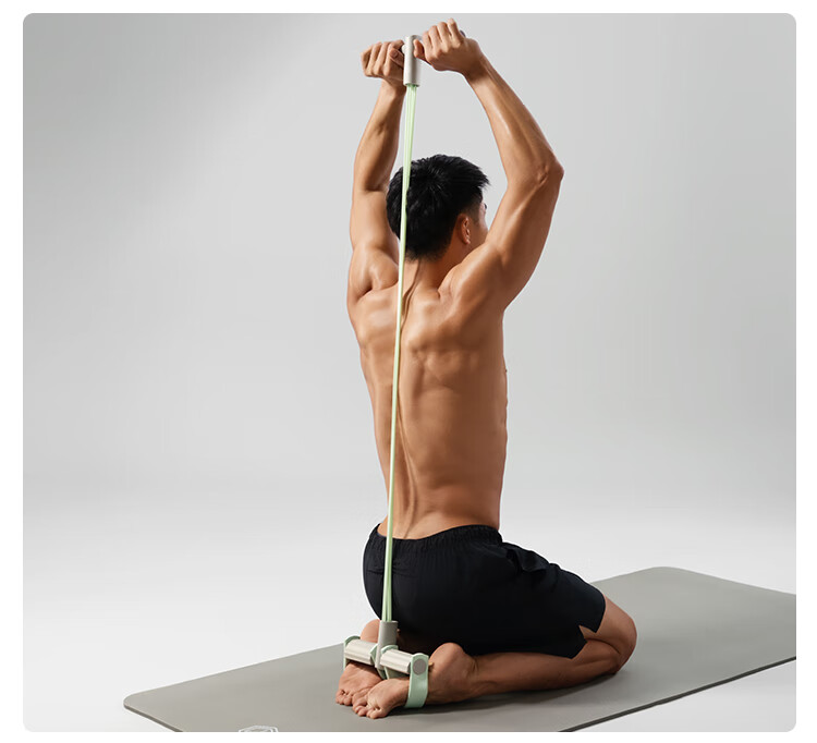 JD Jingzao Foot Pedal Resistance Band Yoga Pull Rope Fitness Equipment Sit-up Assistant Abdominal Roller Green 17