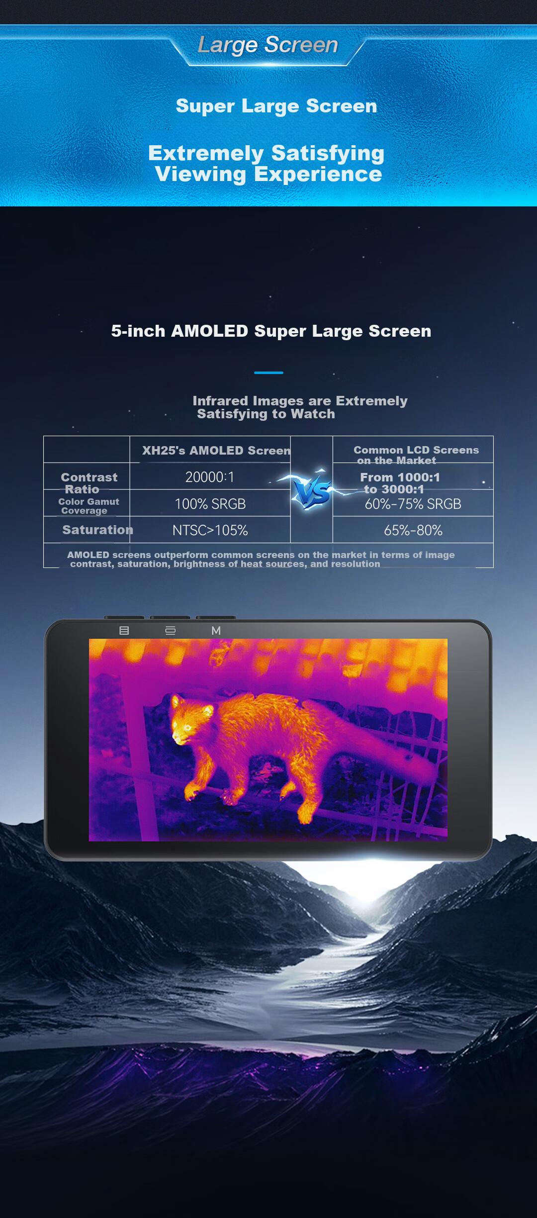 Yingrui XL19V2 Infrared Handheld Thermal Imaging High-Definition Large-Screen Search Device Helmet Modification Thermal Imager 3