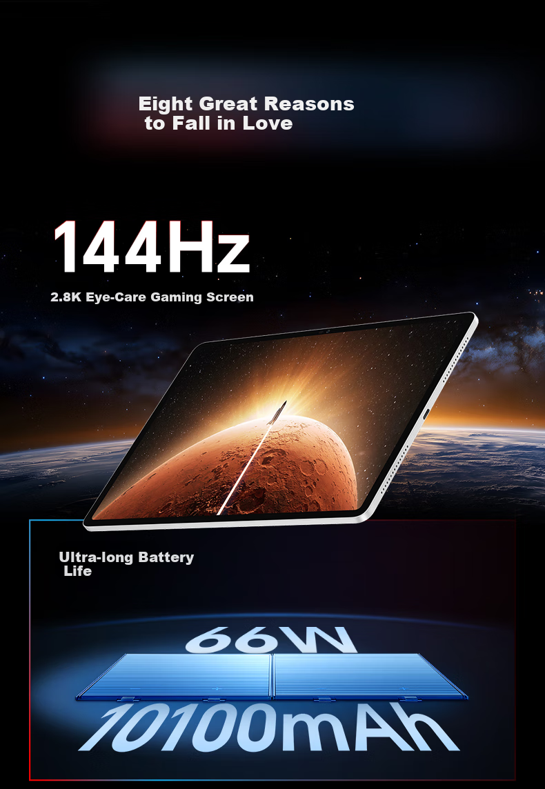 HONOR Tablet GT [Subsidies], 11.5-Inch Tablet Computer, 2.8K Eye-Protection Gaming Screen, High Cost-Performance Ratio, 8GB+256GB, Ice Crystal White, HONOR GT Series 2
