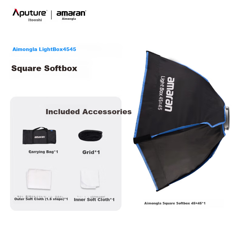 Aputure Light Box, 45x45 Quick-Install Square Portable Softbox, Live Streaming Photography Portable Light Cover, Handheld Photo Lighting Accessory