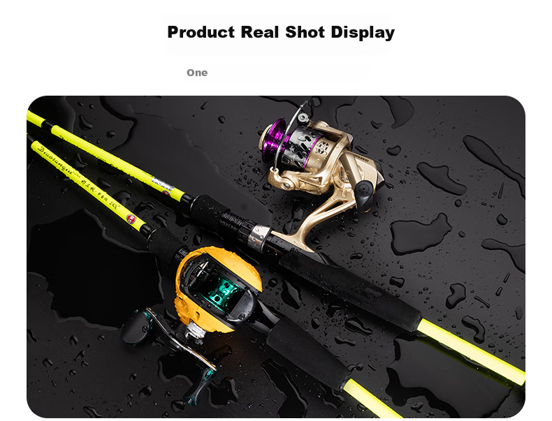 GWGW Fishing Rod 2.1m Autumn Gold Edition Gun Handle Right-Handed Baitcasting Reel Lure Rod Set M Action Super Hard Black Bass Lure Rod for Perch and Qiaozui Fishing Gear 16