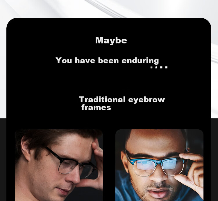LOHO Thin Steel Series | Ultra-Light Myopia Glasses, Brow Frame Semi-Rimless, Blue Light Blocking, Professional Prescription Available, Men's Eyeglasses 2