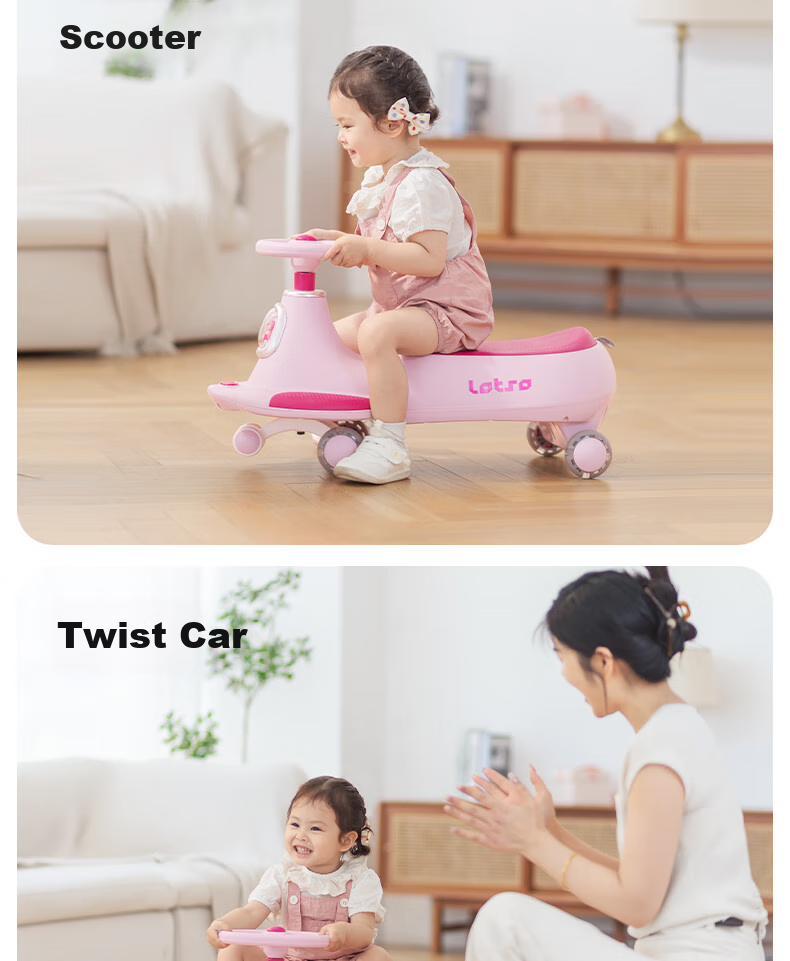 DISNEY Children's Twist Car for Ages 1-3 Anti-Rollover Baby Ride-On Car Adult-Friendly Two-Seater Birthday Gift 9