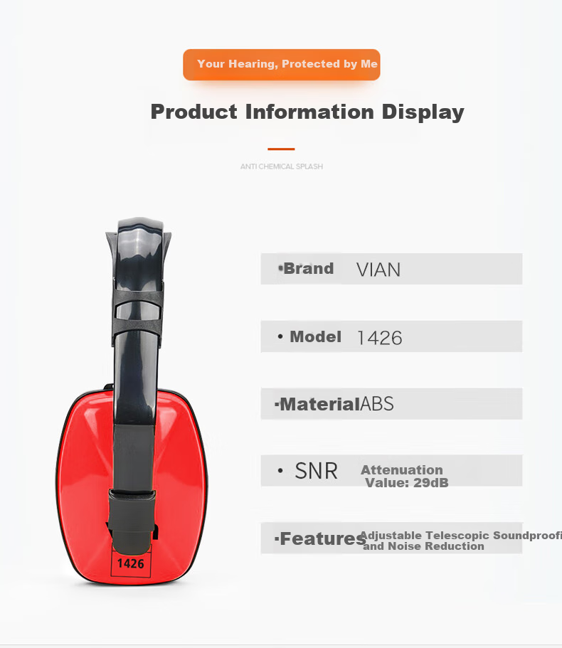 VIAN Soundproof Earplugs Professional Noise Reduction Sleeping Aid Noise Cancelling Industrial Factory Noise Reduction Anti-Interference Headphones 1436 Soundproof Earplugs 6