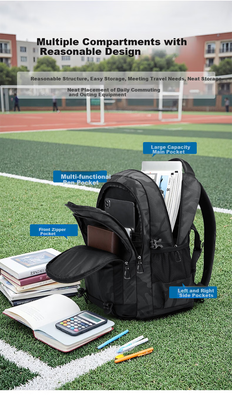 Edison Middle School Student Backpack, Large Capacity, Water-Resistant, Lightweight, Reflective, Double Shoulder Bag, Travel Backpack K051-2 8