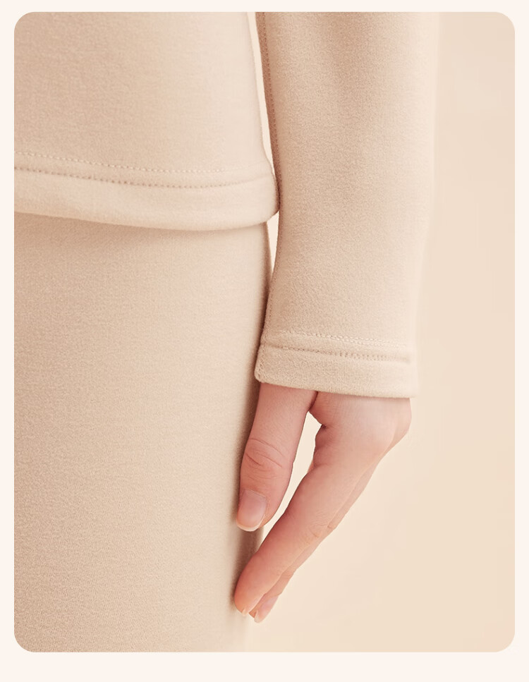LangSha Autumn Winter New Mid-High Collar Cashmere Thermal Underwear Women Thickened Fleece Heating Slim Fit Base Layer Set 22