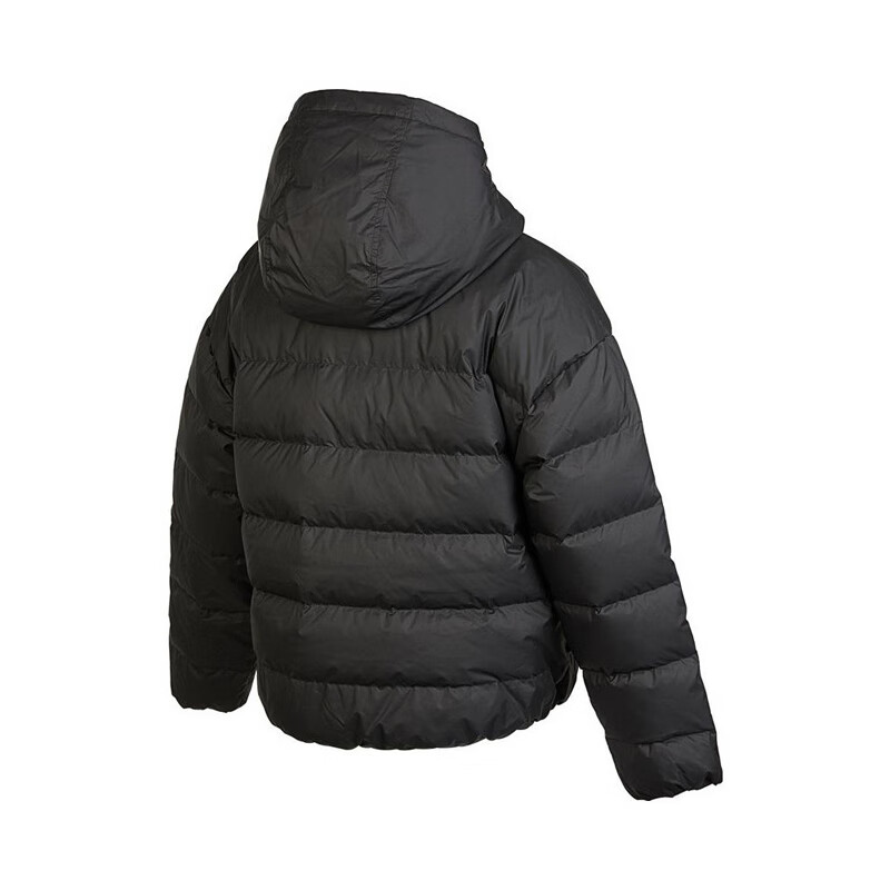 NIKE Women's Winter Short Hooded down Jacket, Sports Windproof Coat, Puffer Jacket DQ5904-010 Black XL 2