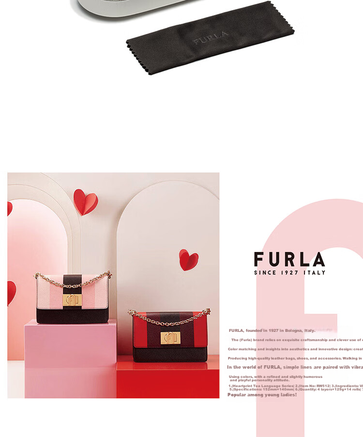 FURLA Full-Frame Women's VFU353I Commuter Myopia Optical Glasses Frame, Stylish Eyewear 540700 Bright Black 5