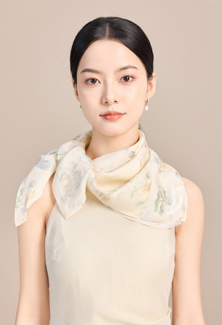 JIUMU 100% Mulberry Silk Scarf Square Shawl for Women Birthday Gift Box for Mom Dragon Boat Festival 15
