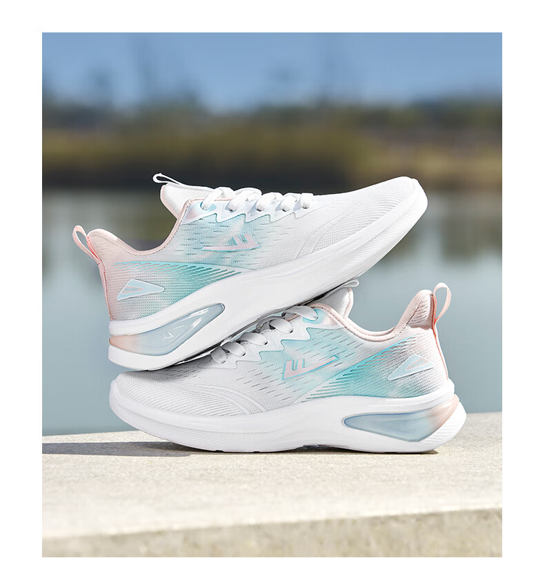 Warrior Official Women's Sports Shoes Spring Summer New Thick Sole Casual Shoes 1611 White Blue Pink Size 38 25