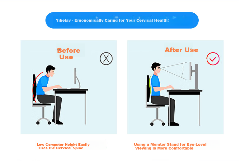 ECOLA Monitor Computer Stand, Height-Increasing Stand, Mechanical Arm Bracket, Spiral Lifting Mechanism, Spring Display Screen Support FT52BK 5