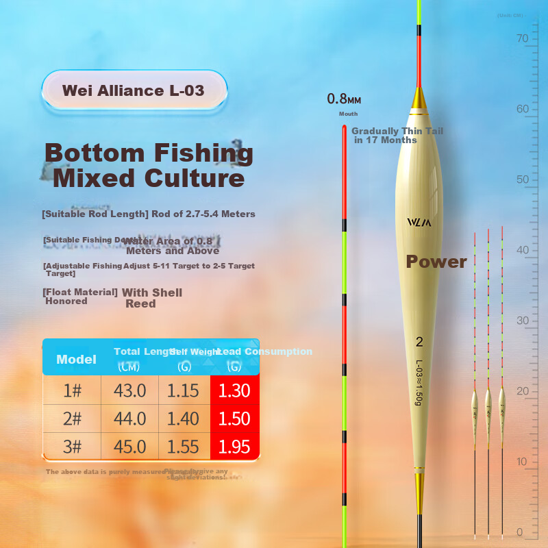 Weilianmeng L01 Shallow Water Crucian Carp No. 2 Float, Aged with Shell, Reed Float, Highly Sensitive, Eye-Catching Buoy, Fishing Tackle 13