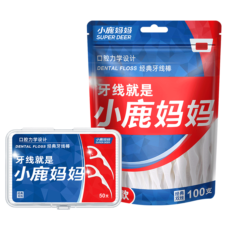 Deer Mom Ultra-Fine Dental Floss Picks Bulk Pack 150pcs Family Size Deep Clean Interdental Toothpicks