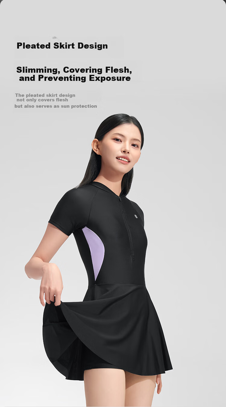 JD Original Yuguang Slim Waist Women's Swimsuit, Sun Protection, Slimming, Chlorine-Resistant, Quick-Drying Hot Spring One-Piece Swimwear, XL Size 7