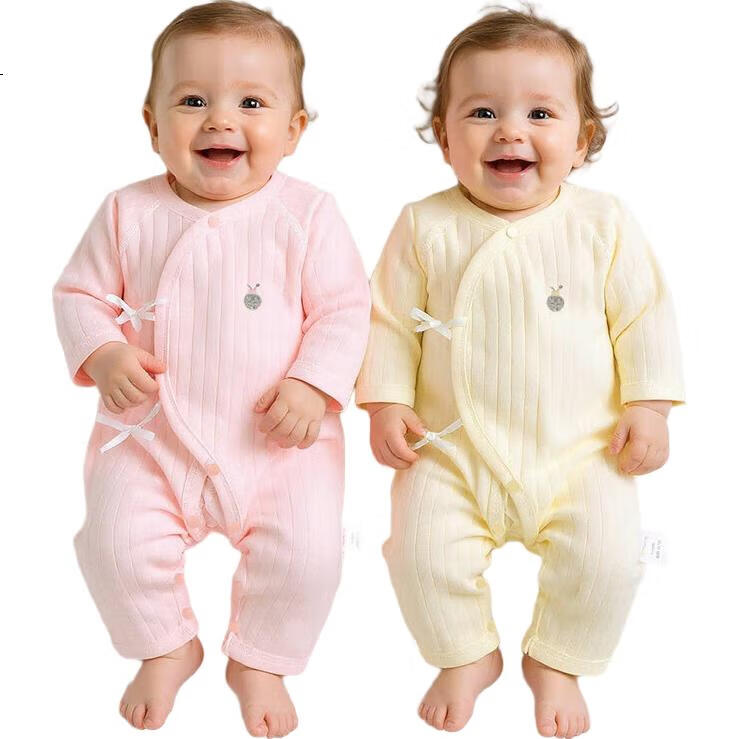 Детский комбинезон Babyprints, 2 шт., 100% хлопок, для новорожденных, тонкий, на все сезоны, дышащий, розовый и желтый, размер 66