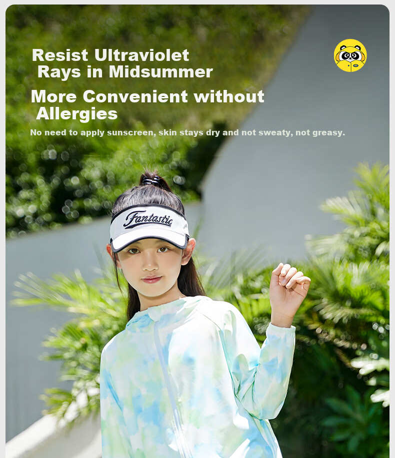 Moremerry Children's Sun Protection Clothing, Cool And Breathable, UV-Resistant, for Boys And Girls, Summer Ice Silk Sun Protection Garment, Colorful Pink, 4XL 7