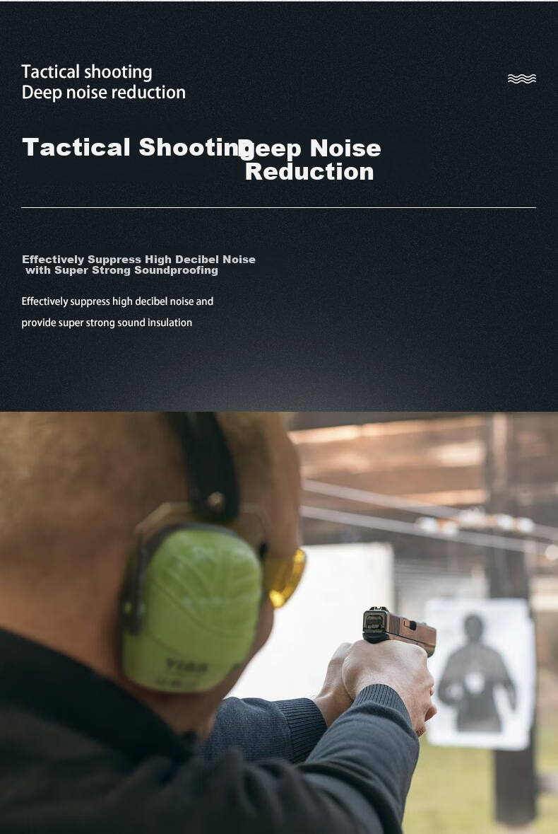VIAN Noise-Cancelling Earmuffs Tactical Headphones for Target Practice, Outdoor Shooting Competitions, Specialized Head-Mounted Bluetooth Headphones Tactical Noise-Cancelling Earmuffs (Noise Reduction 32dB) 2