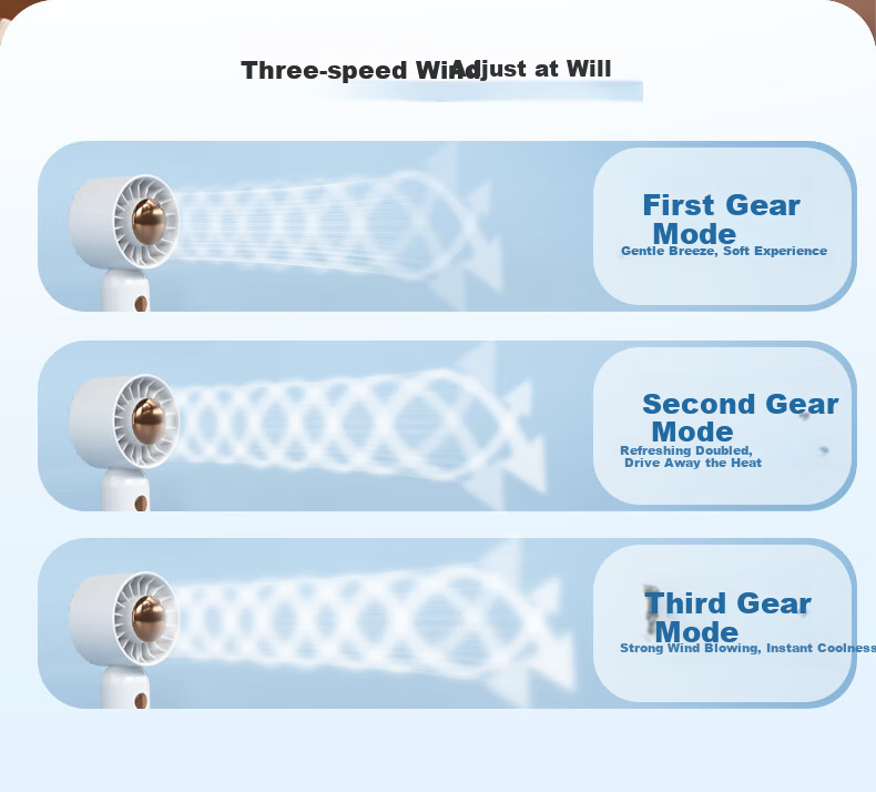 Jinlongxing [Turbo Wind Concentration] Handheld Mini Portable Fan with Long Battery Life, Quiet Operation, Lanyard, And Compact Desktop Design - Blue 10