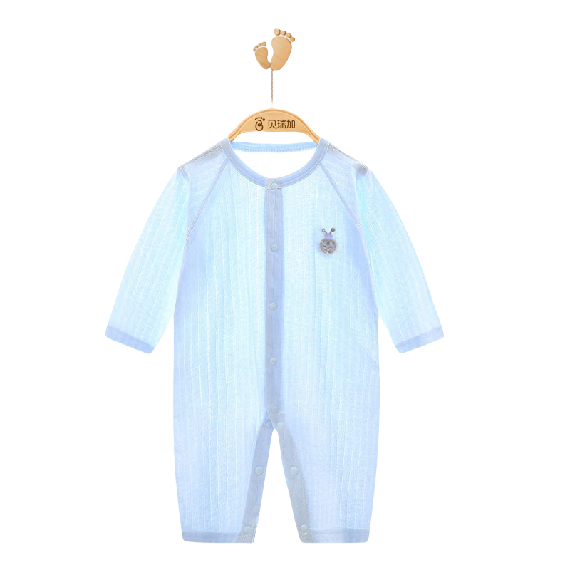 Babyprints Baby Romper, Newborn Pure Cotton Clothing, Lightweight All-Season Underwear, Soft Onesie for Baby Boys And Girls, Blue, Size 66