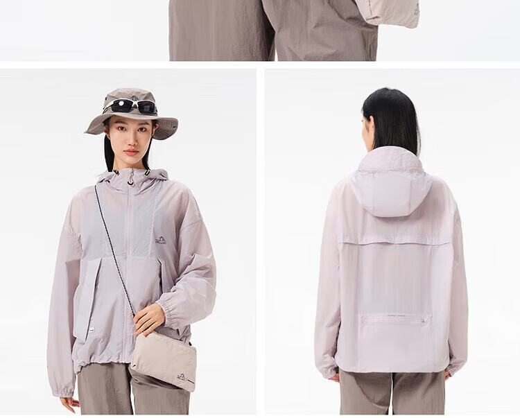 Pelliot [Xiao Sen Lin] Sun Protection Clothing for Men And Women, UV-Resistant Breathable Outdoor Lightweight Jacket 12421220 Pink Porcelain Color XS 11