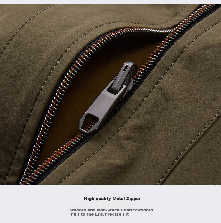 FIRS Double-Sided Hooded Jacket for Men, Spring And Autumn Zipper Windproof Rain-Resistant Adjustable Outdoor Commuter Coat 26