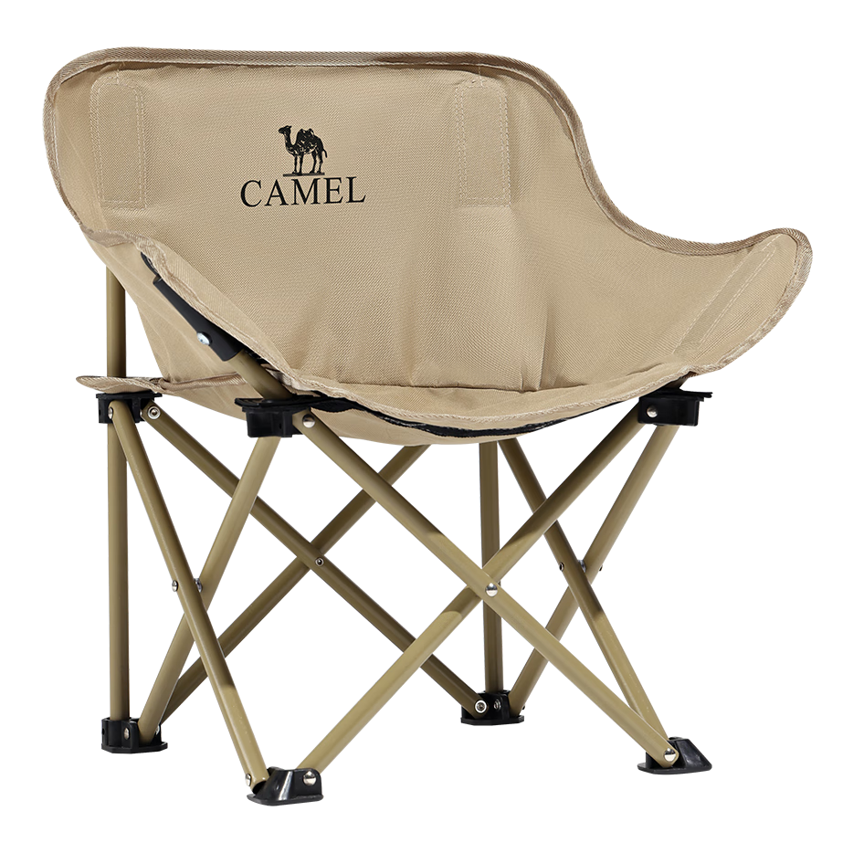 CAMEL Outdoor Children's Moon Chair Stool, Foldable Portable Beach Chair, Picnic Fishing Chair, Camping Sketching Chair, Khaki Color
