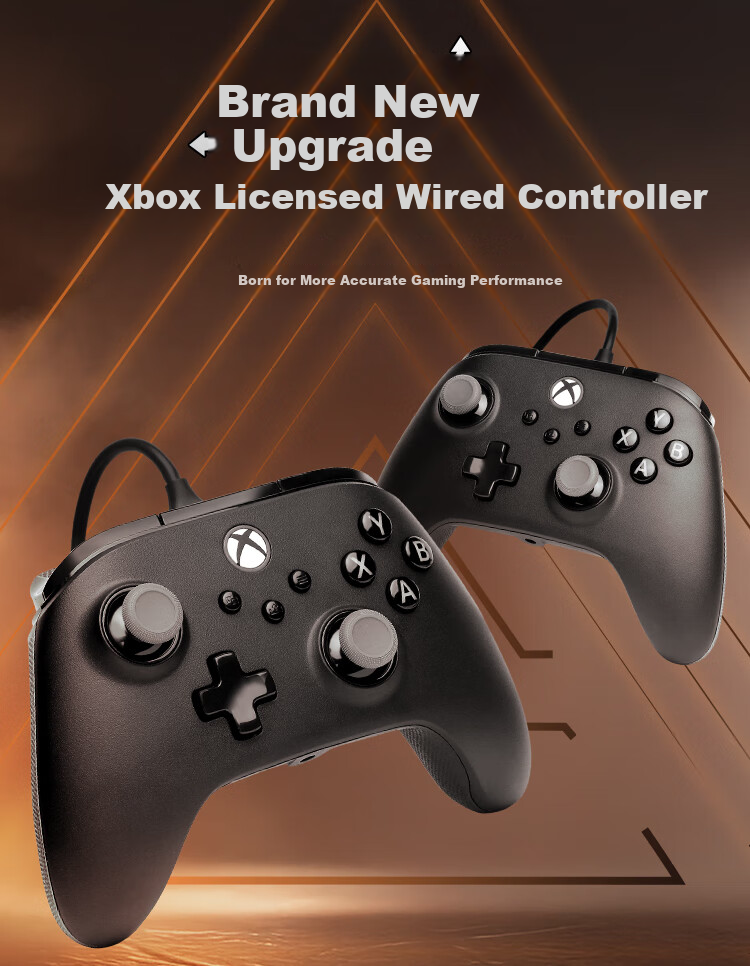 PowerA Microsoft Xbox Authorized Xbox Controller Wired Gamepad for PC/Xbox Adjustable Hall Effect Joysticks Black Myth: Wukong PUBG Black Plus Controller 3