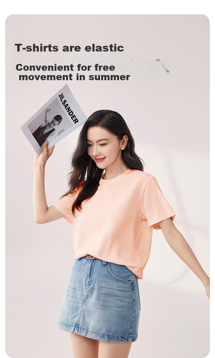 MiiOW Women's T-Shirt, Summer Lightweight Cotton Modal Cool-Feeling Short-Sleeve Round Neck Casual Versatile Undershirt 4