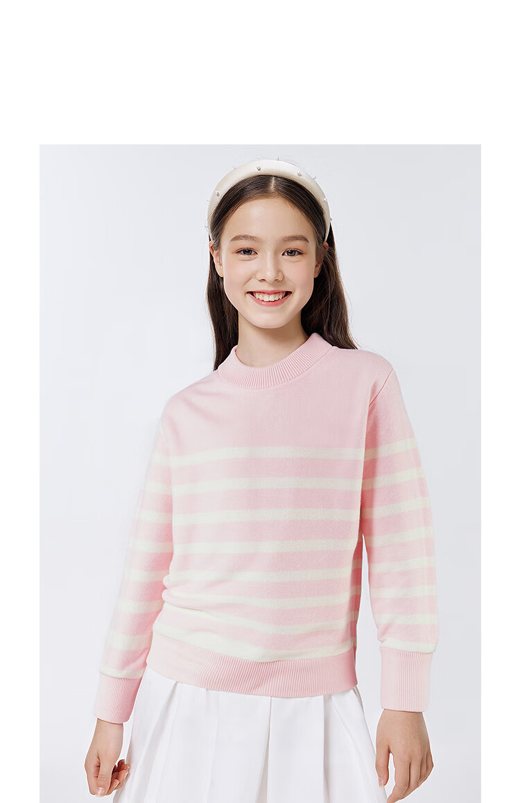 Balabala Kids Striped Knit Sweater Boys Girls Autumn Winter Fashionable Pullover Top 2