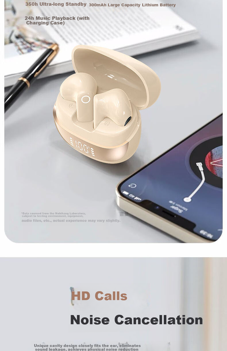 EARISE [Berlin Voice] Mini Compact Short Handle True Wireless Noise-Cancelling Semi-In Earphones for Music, Sports, Gaming with Low Latency And High Sound Quality Bluetooth Headphones M212 White 7