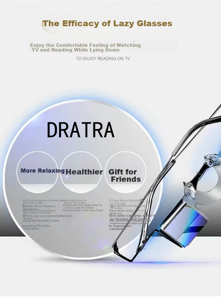 DRATRA Lazy Glasses Multifunctional for Reading Books And Watching TV While Lying Down, Refraction Mirror, Ultra-Light Bedside Viewing Device for Watching Shows, Lightweight Model 6