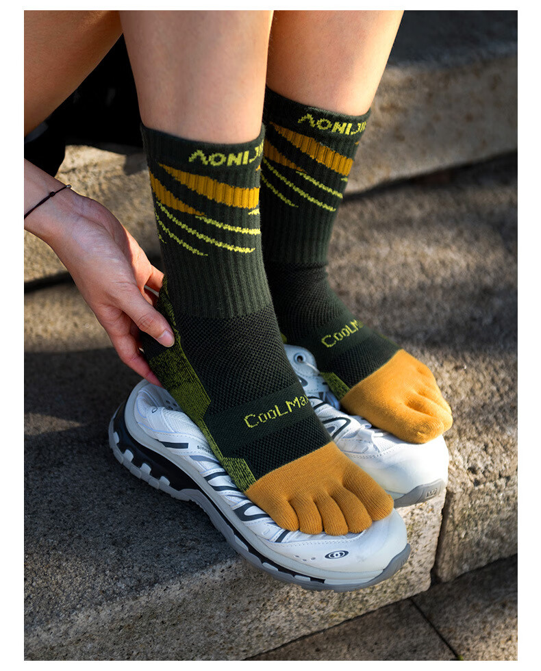 Onijie Professional Running Socks Sports Socks Outdoor Hiking Breathable Trail Running Non-Slip Basketball Sweat-Absorbing Marathon Knee-High 5