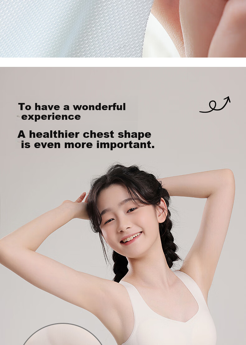 Ordifen Girls' Bra, Spring 2025 New Arrival, 2-Piece Set, Cross Front Closure, Anti-Sagging, for Puberty Ages 14-18, Vest Style 8