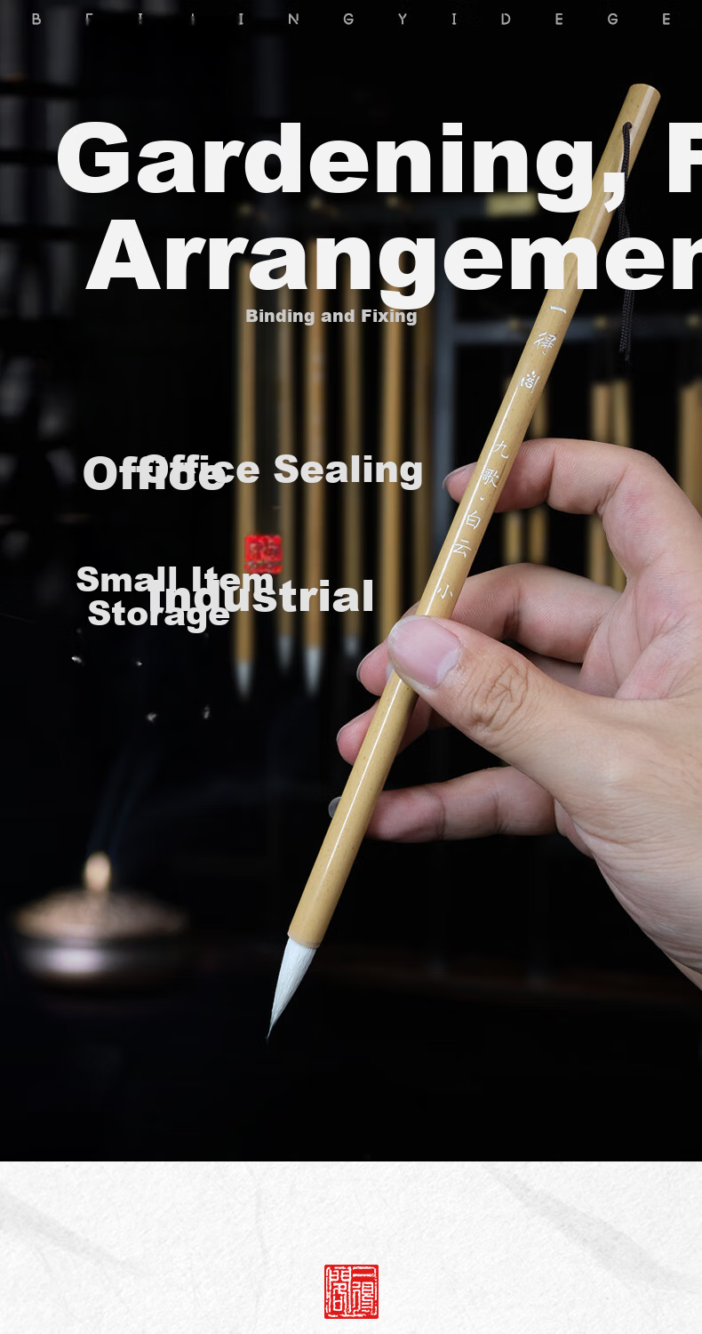 Yidege Mixed Goat Hair Calligraphy Brush Set for French Painting, Seal Script, Regular Script, Running Script, Calligraphy Brush, Four Treasures of The Study, Ink, Paper, Inkstone, Jiuge Goat Hair Large Medium Small Three-Piece Set 1