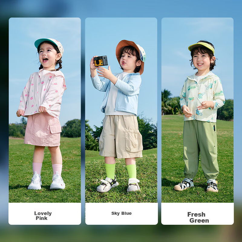 BALABALA Children's Sun Protection Clothing, Boys And Girls Cooling Skin-Friendly Shirt, Baby Parent-Child Summer Thin Breathable Multi-Color UPF50+