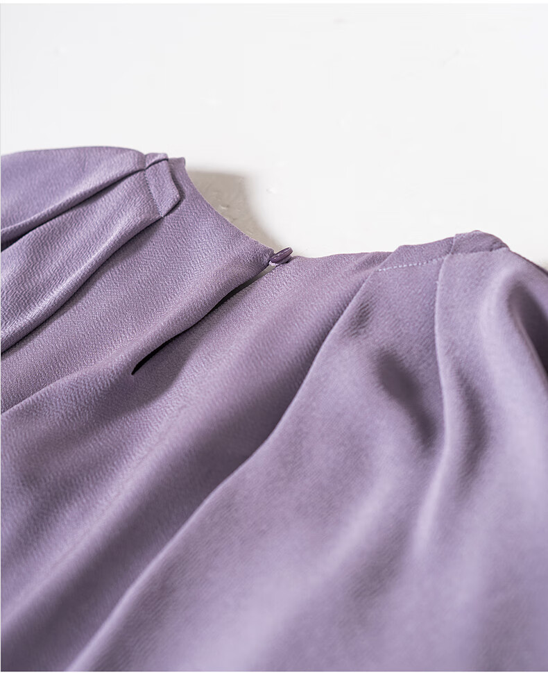 ROEYSHOUSE Women's Intellectual Commuter Cape Sleeve Shirt Summer Elegant Versatile Short Sleeve Top 10888 Purple M 16