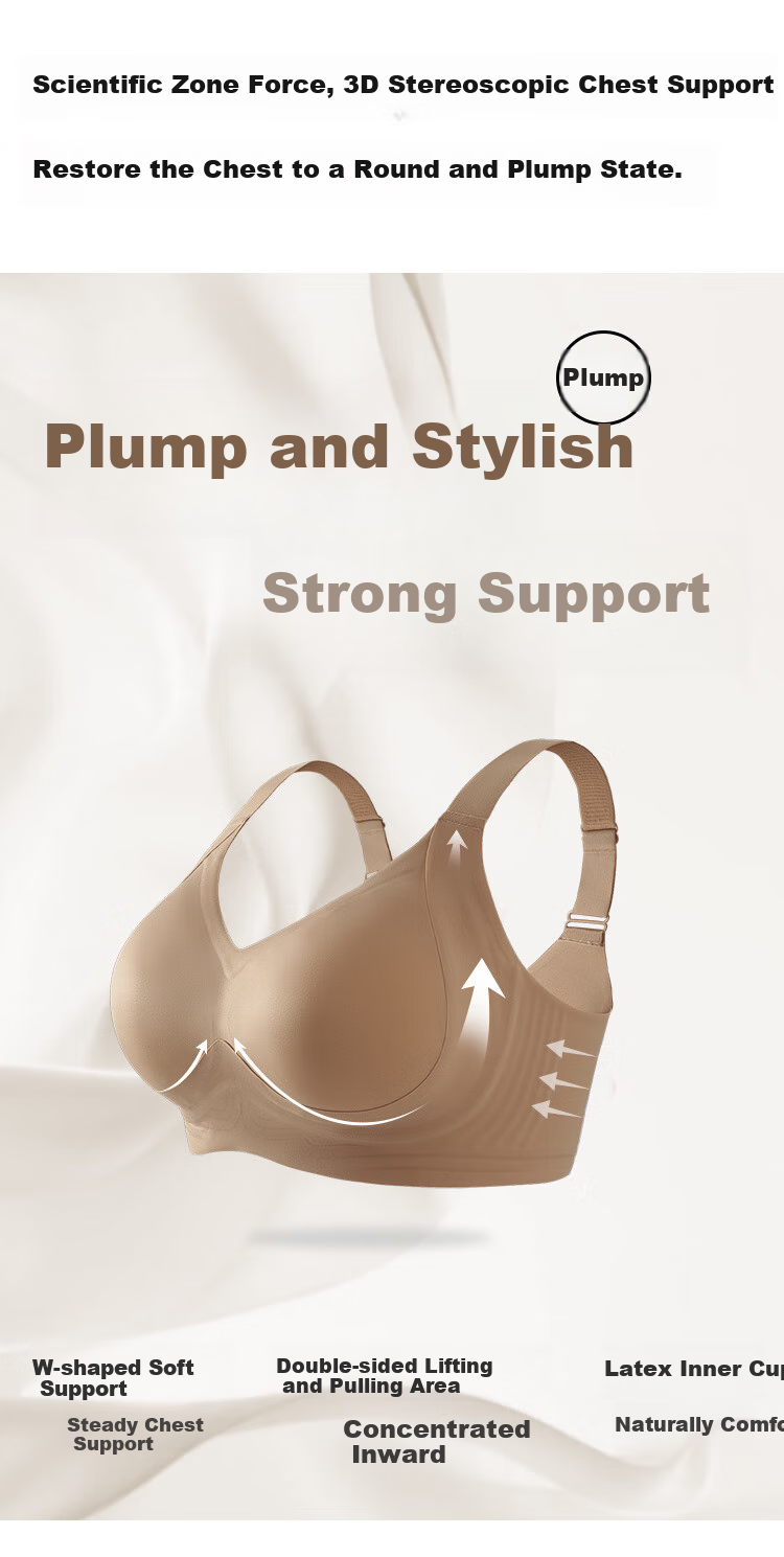 GRACEWELL 26 New Smooth Seamless Jelly Strap Lift Latex Bra for Women, Push-Up, Anti-Sagging, Side Support Brassiere 3